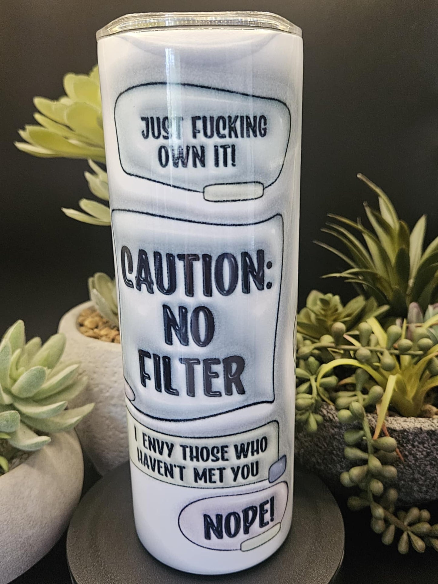 3D WTF Puff Caution 20oz Drink Tumbler