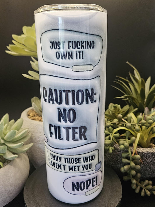3D WTF Puff Caution 20oz Drink Tumbler