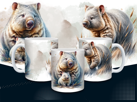 Beautiful Wombat & Baby Mug – 11oz