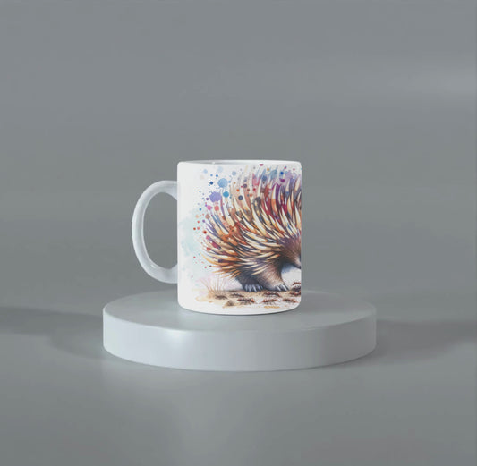 Watercolour Echidna & Protea Mug – 11oz