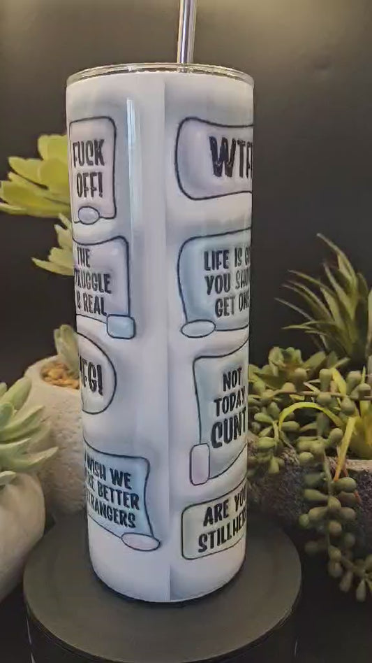3D WTF Puff Caution 20oz Drink Tumbler