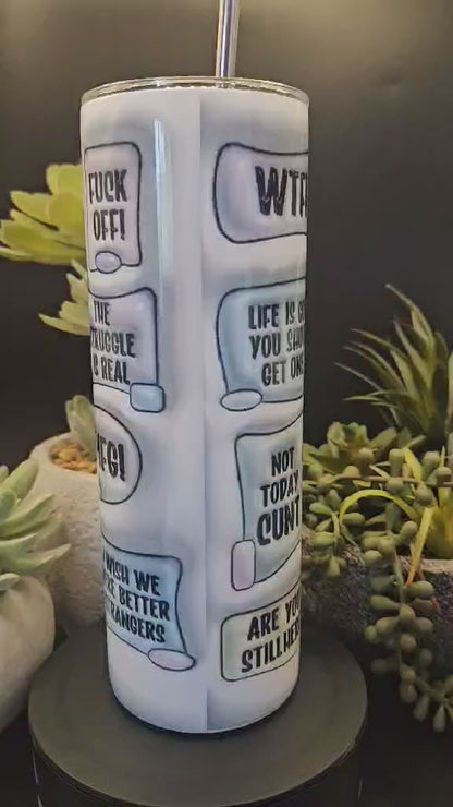 3D WTF Puff Caution 20oz Drink Tumbler
